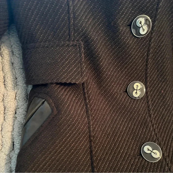 Mackage Wool and Leather Coat Size Large - Picture 4 of 16